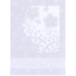 Kitchen Towel Flowers - White